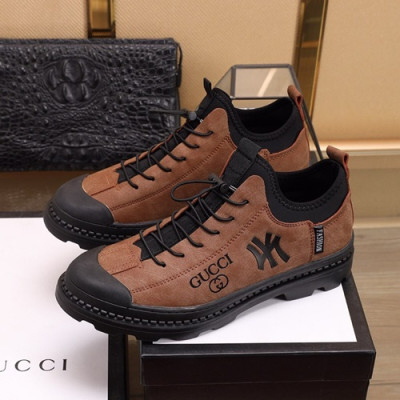 Gucci 2019 Mens Leather Sneakers - 구찌 2019 남성용 레더 스니커즈 GUCS0614,Size(240 - 270),브라운
