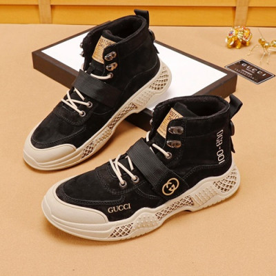 Gucci 2019 Mens Leather Sneakers - 구찌 2019 남성용 레더 스니커즈 GUCS0615,Size(240 - 270),블랙