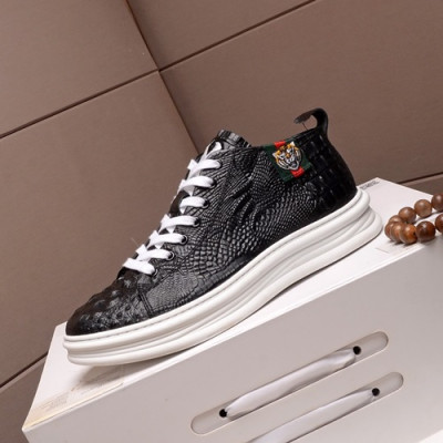 Gucci 2020 Mens Leather Sneakers - 구찌 2020 남성용 레더 스니커즈 GUCS0642,Size(240 - 270),블랙