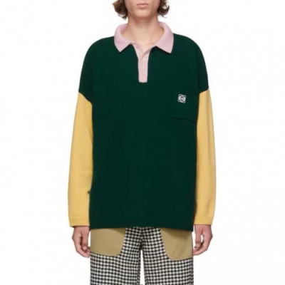 [로에베]Loewe 2020 Mens Logo Polo Wool Sweaters - 로에베 2020 남성 로고 폴로 울 스웨터 Loe0168x.Size(m - 3xl).그린