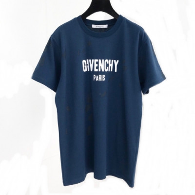 [지방시]Givenchy 2020 Mm/Wm Logo Cotton Crew-neck Short Sleeved Tshirts - 지방시 2020 남성 로고 코튼 크루넥 반팔티 Giv0310x.Size(2xs - l).블루