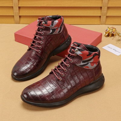 Ferragamo 2020 Mens Leather Sneakers - 페라가모 2020 남성용 레더 스니커즈, FGMS00163,Size(240 - 270).레드