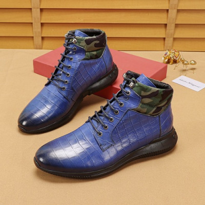 Ferragamo 2020 Mens Leather Sneakers - 페라가모 2020 남성용 레더 스니커즈, FGMS00164,Size(240 - 270).블루
