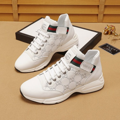 Gucci 2020 Mens Leather Sneakers - 구찌 2020 남성용 레더 스니커즈 GUCS0654,Size(240 - 270),화이트