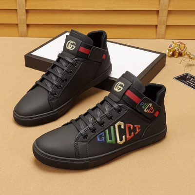 Gucci 2020 Mens Leather Sneakers - 구찌 2020 남성용 레더 스니커즈 GUCS0656,Size(240 - 270),블랙