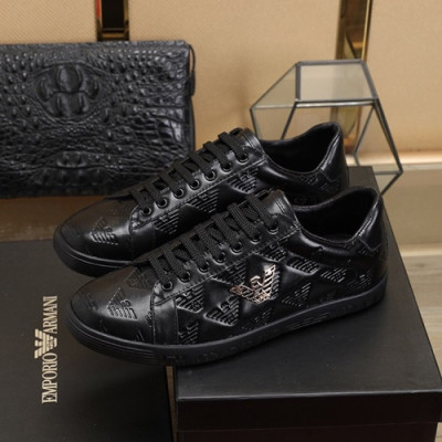 Armani 2020 Mens Leather Sneakers  - 알마니 2020 남성용 레더 스니커즈 ARMS0138,Size(240 - 270).블랙