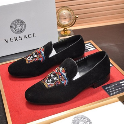 Versace 2020 Mens Leather Loafer - 베르사체 2020 남성용 레더 로퍼 VERS0300,Size(240 - 270).블랙