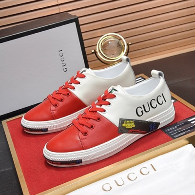 Gucci 2020 Mens Leather Sneakers - 구찌 2020 남성용 레더 스니커즈 GUCS0660,Size(240 - 270),레드+화이트