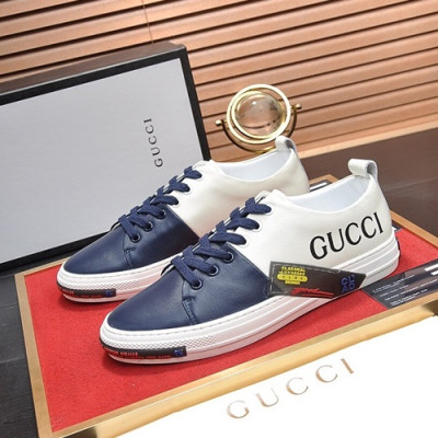 Gucci 2020 Mens Leather Sneakers - 구찌 2020 남성용 레더 스니커즈 GUCS0661,Size(240 - 270),블루+화이트