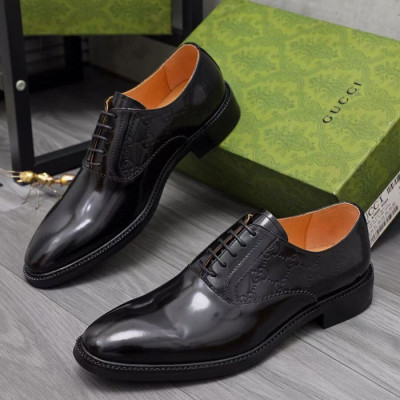 Gucci 2022 Mens Leather Oxford Shoes -  구찌 2022 남성용 레더 옥스퍼드 슈즈 GUCS0666.Size(240 - 275).블랙