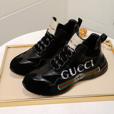 Gucci 2020 Mens Leather Sneakers - 구찌 2020 남성용 레더 스니커즈 GUCS0715,Size(240 - 270),블랙