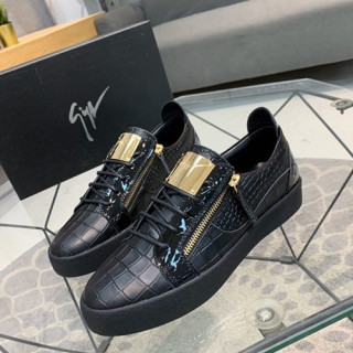 Giuseppe Zanoti 2020 Mens Leather Sneakers - 쥬세페자노티 2020 남성용 레더 스니커즈 GZS0048,Size(240 - 270).블랙