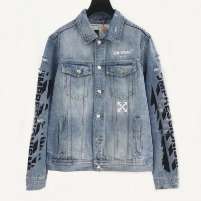 [오프화이트]Off-white 2020 Mens Logo Casual Denim Jackets - 오프화이트 2020 남성 로고 캐쥬얼 데님 재킷 Off0366x.Size(m - 3xl).블루