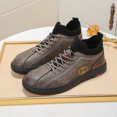 Gucci 2019 Mens Leather Sneakers - 구찌 2019 남성용 레더 스니커즈 GUCS0775,Size(240 - 270),다크그레이