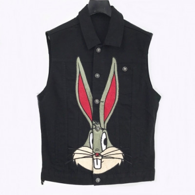 [구찌]Gucci 2020 Mens Patch Logo Modern Denim Vest - 구찌 2019 남성 패치 로고 모던 데님 조끼 Guc02175x.Size(m - 3xl).블랙