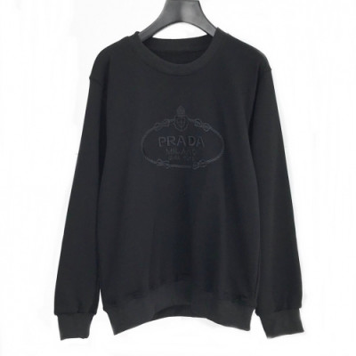 [프라다]Prada 2020 Mens Crew-neck Cotton Tshirts - 프라다 2020 남성 로고 크루넥 코튼 긴팔티 Pra0967x.Size(m - 3xl).블랙