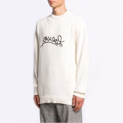 [로에베]Loewe 2020 Mm/Wm Logo Crew-neck Wool Sweaters - 로에베 2020 남자 로고 크루넥 울 스웨터 Loe0179x.Size(s - 2xl).화이트