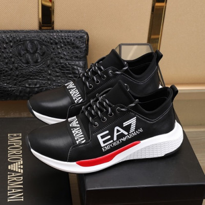Armani 2020 Mens Leather Sneakers  - 알마니 2020 남성용 레더 스니커즈 ARMS0200,Size(240 - 270).블랙