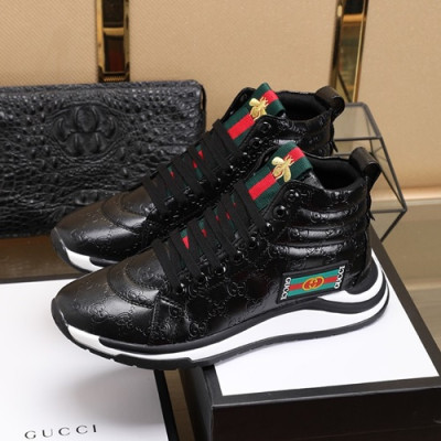 Gucci 2020 Mens Leather Sneakers - 구찌 2020 남성용 레더 스니커즈 GUCS0808,Size(240 - 270),블랙