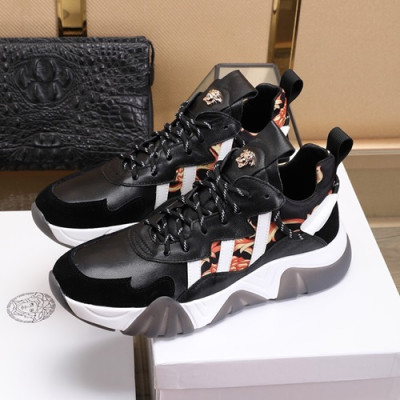 Versace 2020 Mens Leather Sneakers - 베르사체 2020 남성용 레더 스니커즈 VERS0394,Size (240 - 270).블랙