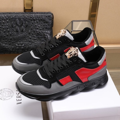 Versace 2020 Mens Leather Sneakers - 베르사체 2020 남성용 레더 스니커즈 VERS0398,Size (240 - 270).블랙