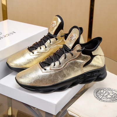 Versace 2020 Mens Leather Sneakers - 베르사체 2020 남성용 레더 스니커즈 VERS0402,Size (240 - 270).옐로우골드
