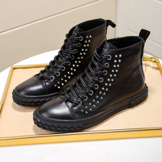 Giuseppe Zanoti 2020 Mens Leather Sneakers - 쥬세페자노티 2020 남성용 레더 스니커즈 GZS0057,Size(240 - 270).블랙