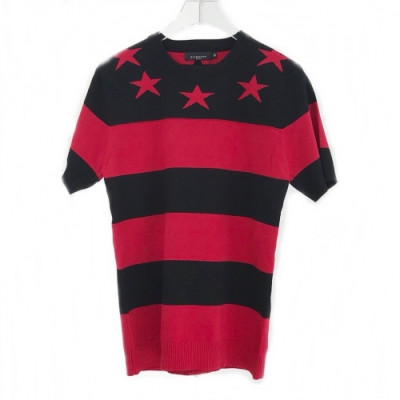 [지방시]Givenchy 2020 Mm/Wm Star Crew-neck Short Sleeved Knit Tshirts - 지방시 2020 남성 스타 크루넥 니트 반팔티 Giv0349x.Size(m - 2xl). 레드