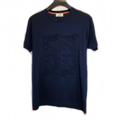 Hermes 2020 Mens Crew-neck Silket Short Sleeved Tshirts - 에르메스 2020 남성 크루넥 실켓 반팔티 Her0394x.Size(m - 2xl).네이비