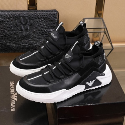 Armani 2020 Mens Leather Sneakers  - 알마니 2020 남성용 레더 스니커즈 ARMS0222,Size(240 - 270).블랙