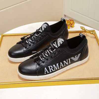 Armani 2020 Mens Leather Sneakers  - 알마니 2020 남성용 레더 스니커즈 ARMS0225,Size(240 - 270).블랙