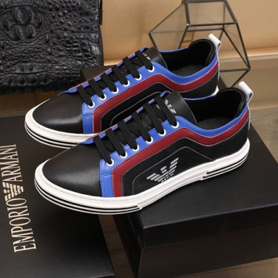 Armani 2020 Mens Leather Sneakers  - 알마니 2020 남성용 레더 스니커즈 ARMS0226,Size(240 - 270).블랙