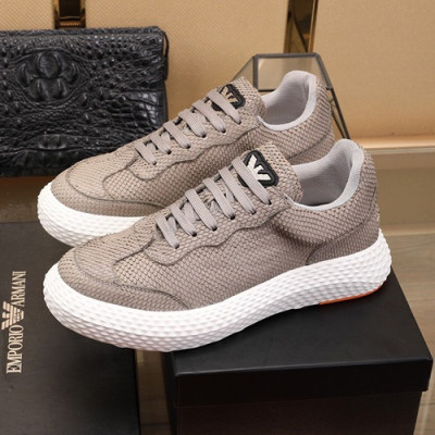Armani 2020 Mens Leather Sneakers  - 알마니 2020 남성용 레더 스니커즈 ARMS0232,Size(240 - 270).그레이
