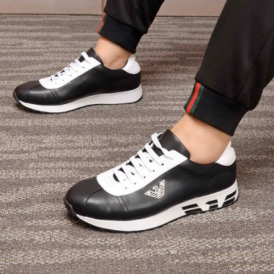 Armani 2020 Mens Leather Sneakers  - 알마니 2020 남성용 레더 스니커즈 ARMS0237,Size(240 - 270).블랙