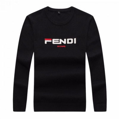 [펜디]Fendi 2020 Mens Logo Crew-neck Wool Sweaters - 펜디 2020 남성 로고 크루넥 울 스웨터 Fen0584x.Size(l - 4xl).블랙