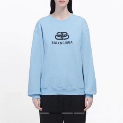 [발렌시아가]Balenciaga 2020 Mens Logo Crew-neck Cotton Oversize Tshirts - 발렌시아가 2020 남성 로고 크루넥 코튼 오버사이즈 맨투맨 Bal0542x.Size(xs - l).블루