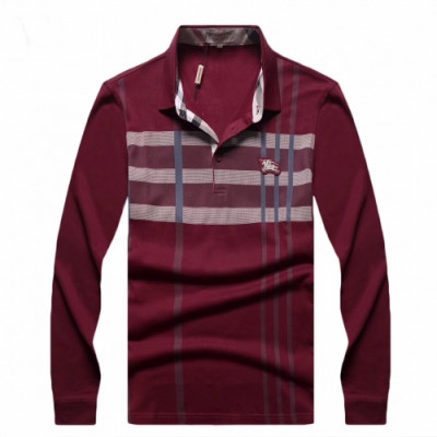 [버버리]Burberry 2020 Mens Logo Casual Cotton Polo Tshirts - 버버리 2020 남성 로고 캐쥬얼 코튼 폴로 맨투맨 Bur02180x.Size(m - 3xl).버건디