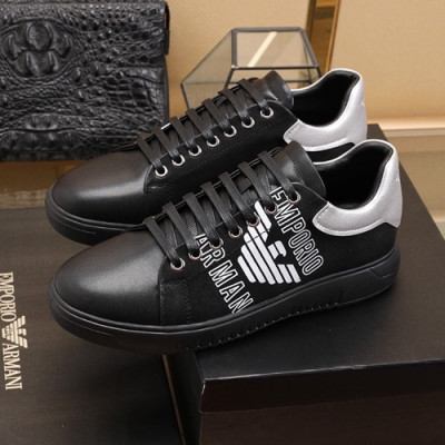 Armani 2020 Mens Leather Sneakers  - 알마니 2020 남성용 레더 스니커즈 ARMS0250,Size(240 - 270).블랙