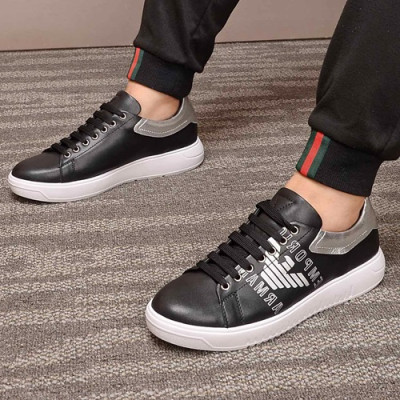 Armani 2020 Mens Leather Sneakers  - 알마니 2020 남성용 레더 스니커즈 ARMS0252,Size(240 - 270).블랙