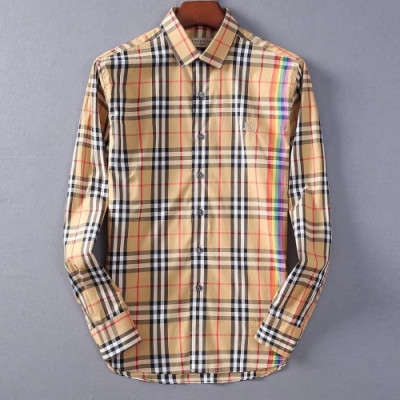 [버버리]Burberry 2020 Mens Classic Casual Cotton Check Tshirts - 버버리 2020 남성 클래식 캐쥬얼 코튼 체크 셔츠 Bur02197x.Size(m - 3xl).카멜