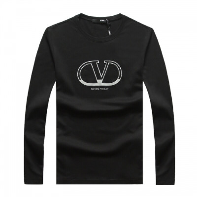 [발렌티노]Valentino 2020 Mm/Wm V Logo Cotton Tshirts - 발렌티노 2020 남자 V 로고 코튼 맨투맨 Val03351x.Size(m - 3xl).블랙