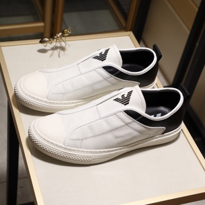 Armani 2020 Mens Leather Sneakers  - 알마니 2020 남성용 레더 스니커즈 ARMS0255,Size(240 - 270).화이트
