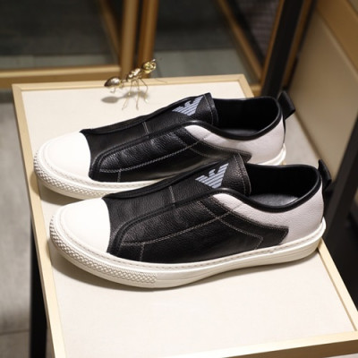 Armani 2020 Mens Leather Sneakers  - 알마니 2020 남성용 레더 스니커즈 ARMS0256,Size(240 - 270).블랙