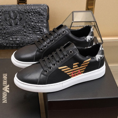 Armani 2020 Mens Leather Sneakers  - 알마니 2020 남성용 레더 스니커즈 ARMS0264,Size(240 - 270).블랙