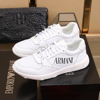 Armani 2020 Mens Leather Sneakers  - 알마니 2020 남성용 레더 스니커즈 ARMS0267,Size(240 - 270).화이트