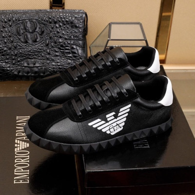 Armani 2020 Mens Leather Sneakers  - 알마니 2020 남성용 레더 스니커즈 ARMS0268,Size(240 - 270).블랙