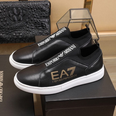 Armani 2020 Mens Leather Sneakers  - 알마니 2020 남성용 레더 스니커즈 ARMS0289,Size(240 - 270).블랙