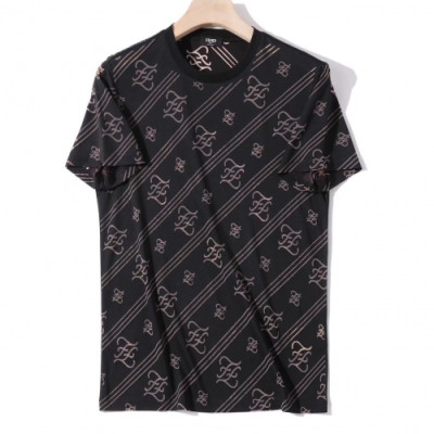 [펜디]Fendi 2020 Mens Logo Casual Short Sleeved Tshirts - 펜디 2020 남성 로고 캐쥬얼 반팔티 Fen0603x.Size(m - 3xl).블랙