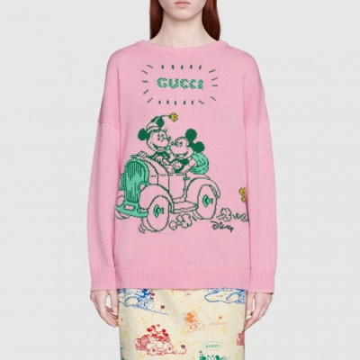[구찌]Gucci 2020 Womens Casual Crew-neck Wool Sweaters - 구찌 2020 여성 캐쥬얼 크루넥 울 스웨터 Guc02349x.Size(s - l).핑크
