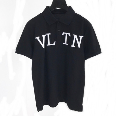 [발렌티노]Valentino 2020 Mens Cotton Polo Short Sleeved Tshirts - 발렌티노 2020 남성 코튼 폴로 반팔티 Val0360x.Size(m - 2xl).블랙